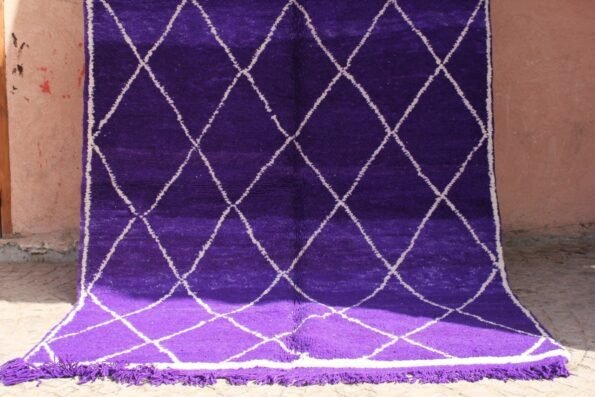 BEGHNAT | BENI OUARAIN purple Rug | 100% wool handmade in Morocco - Image 2