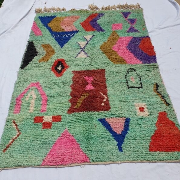 BELLARJ | 8x5 Ft | 2,5x1,5 m | Moroccan Colorful Rug | 100% wool handmade - Image 4