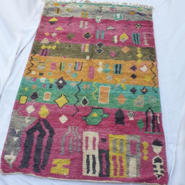 BIDAYA | 10'3x6'5 Ft | 314x199 cm | Moroccan Colorful Rug | 100% wool handmade - Image 4