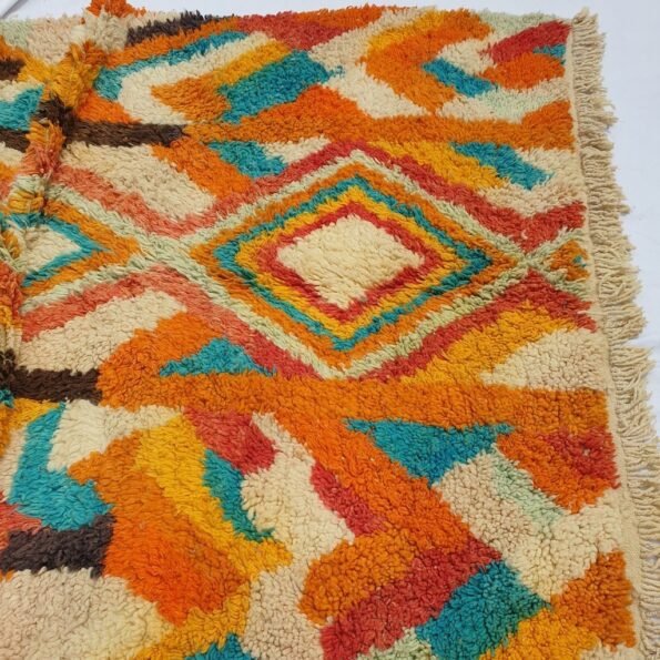 BLIGHA | 8x5 Ft | 2,5x1,5 m | Moroccan Colorful Rug | 100% wool handmade - Image 2