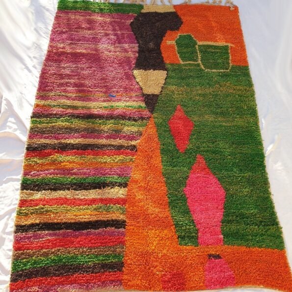 BROKA | 10x7 Ft | 3x2,2 m | Moroccan Colorful Rug | 100% wool handmade - Image 4