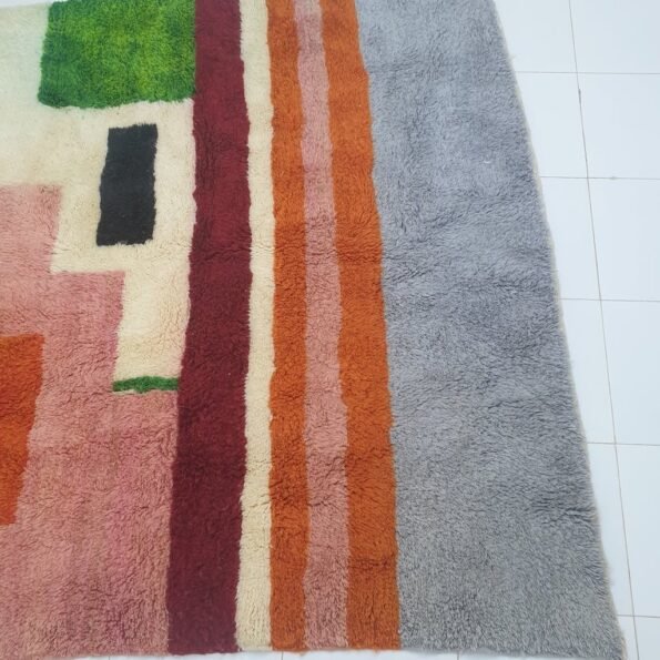 CHARTA Squared (Ultra Fluffy Beni rug) | 7x6'7 Ft | 2,1x2 m | Moroccan Beni Mrirt Rug | 100% wool handmade - Image 3