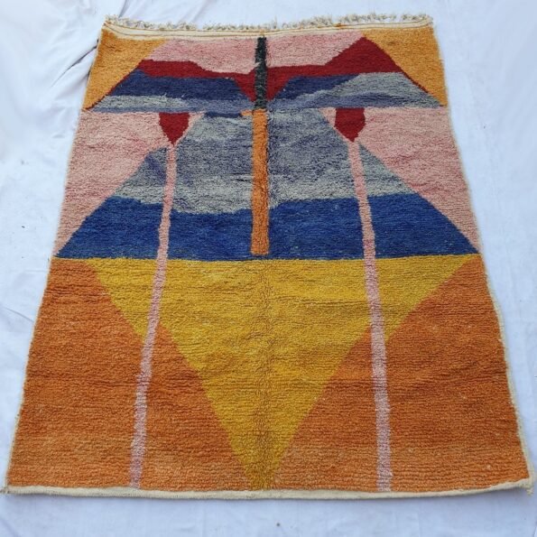 CHMICHA | 9x6'7 Ft | 276x203 cm | Moroccan Colorful Rug | 100% wool handmade - Image 4
