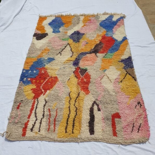 Customized AGGOUN | 2,5x1,5 m | Moroccan Colorful Rug | 100% wool handmade - Image 4