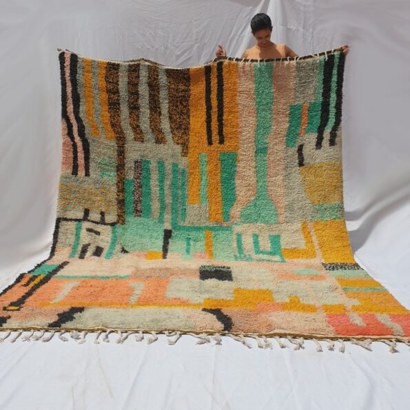 SIMILIGRANA | 10x8 ft | 3,2x2,4 m | Moroccan Colorful Rug | 100% wool handmade - Image 6