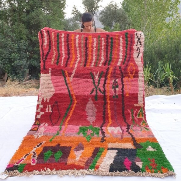 DICHRA | 8'6x5'7 Ft | 2,6x1,7 m | Moroccan Colorful Rug | 100% wool handmade