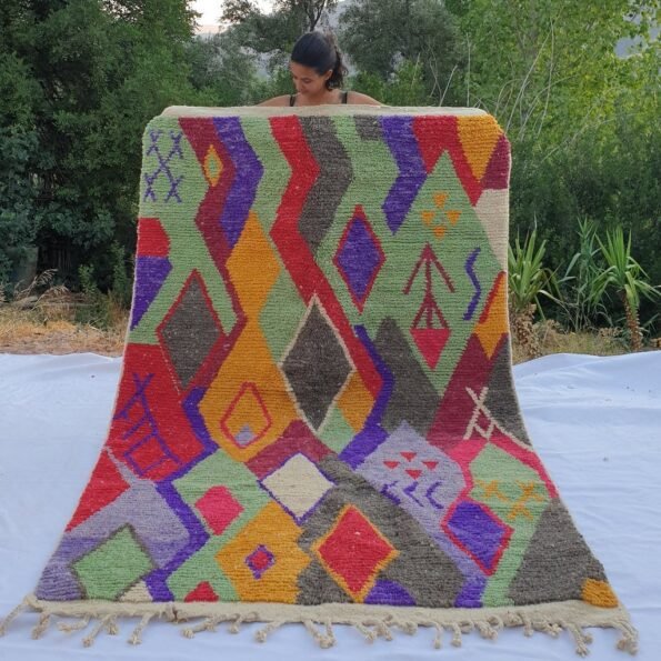 FNINA | 8'8x5'6 Ft | 2,7x1,7 m | Moroccan Colorful Rug | 100% wool handmade