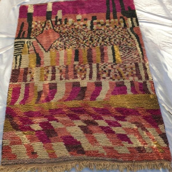 GIRY | 8x5'6 Ft | 2,4x1,7 m | Moroccan Colorful Rug | 100% wool handmade - Image 4