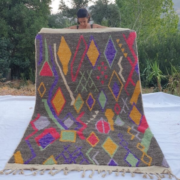 GRIYA | 8'8x5'7 Ft | 2,7x1,7 m | Moroccan Colorful Rug | 100% wool handmade