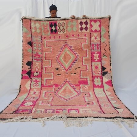 HYBA | 10x6'5 ft | 3x2 m | Moroccan VINTAGE STYLE Colorful Rug | 100% wool handmade