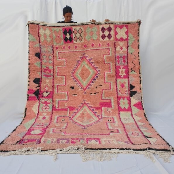 HYBA | 10x6'5 ft | 3x2 m | Moroccan VINTAGE STYLE Colorful Rug | 100% wool handmade