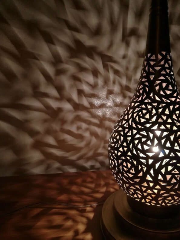 Moroccan Night Light Handmade Moroccan Lamp-Copper,Moroccan table Lamps Brass Handmade Traditional, Nickel Table Lamp, Desk lamp Unique - Image 4