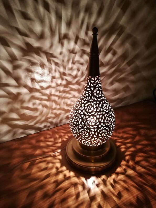 Moroccan Night Light Handmade Moroccan Lamp-Copper,Moroccan table Lamps Brass Handmade Traditional, Nickel Table Lamp, Desk lamp Unique