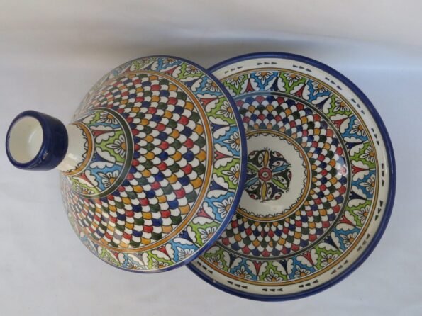 Moroccan ceramic tagine/ hand-painted tagine/decorative handmade tagine/kitchenware/serving tagine/ceramic tagine pot/