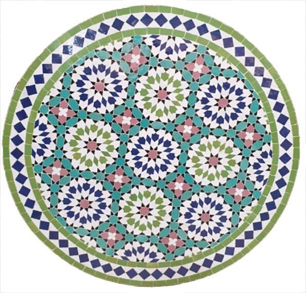 Handcrafts Patio Coffee Tiles Table in Moroccan Mosaic for outdoor and indoor