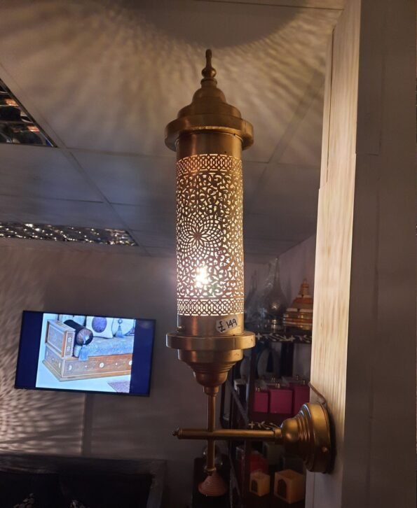 Moroccan brass wall lamps