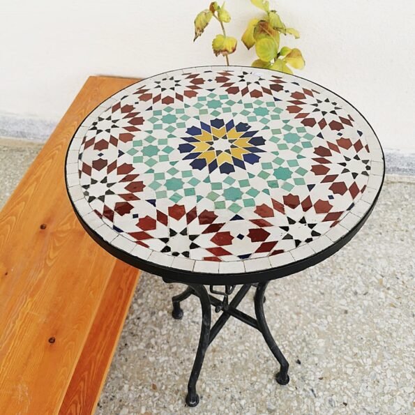 Garden Patio Handmade Outdoor Decor Table  - CUSTOM Mid Century Table- Farmhouse Handmade Colorful Artwork - Image 2