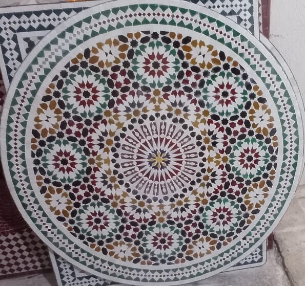 Moroccan Mosaic Round Patio Coffee Tile Table