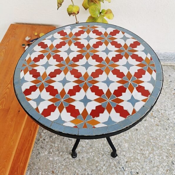 Garden Patio Handmade Outdoor Decor Table  - CUSTOM Mid Century Table- Farmhouse Handmade Colorful Artwork - Image 2