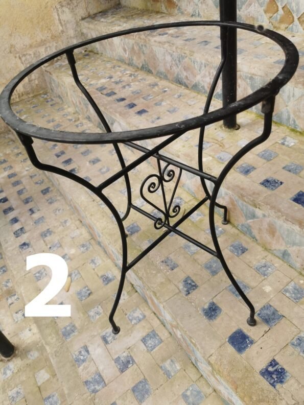 Handmade Outdoor Coffee Table - Complicated Mosaic Pattern Table - Bistro Mosaic Table - Zellige Mosaic Table - Handmade Mosaic Art - Image 11