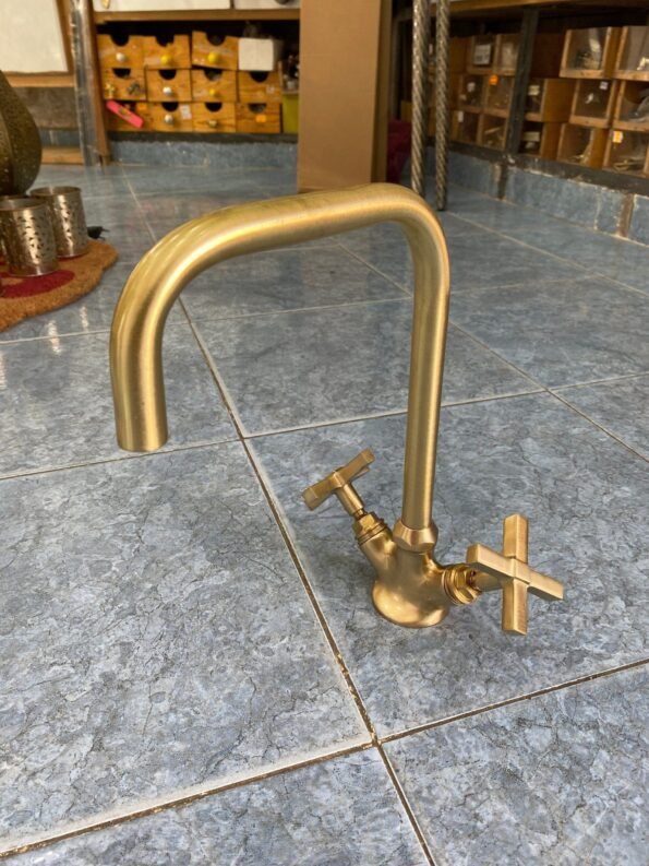 Gooseneck Faucet, Bathroom and kitchen brass Faucet Moroccan Brass Gold color Faucet Tap Kitchen Faucet,