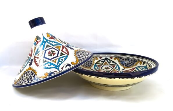 Moroccan ceramic tagine/ hand-painted tagine/decorative handmade tagine/kitchenware/serving tagine/ceramic tagine pot/ - Image 2