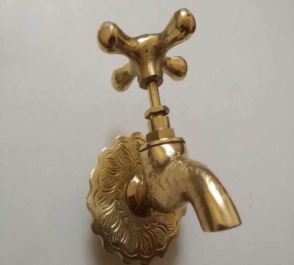 Vintage water tap, Brass Spigot, Hand Engraved Moroccan Wall Mounted Wash Basin Tap, Rooster Faucet For Basin - Image 3