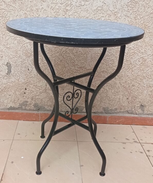 Handmade Traditional Bleu Moroccan Craft Dining Room Mosaic Coffee Table - Image 6