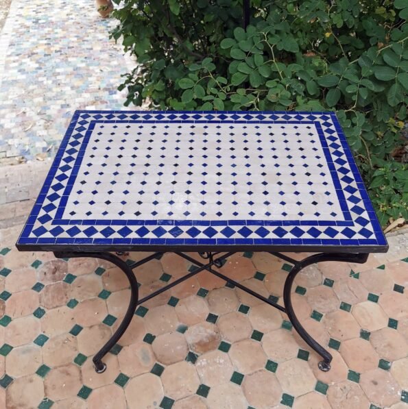 CUSTOMIZABLE Low Rectangular Mosaic Table - Crafts Mosaic Table - Mosaic Art - Mid Century Zellije Table - Image 12