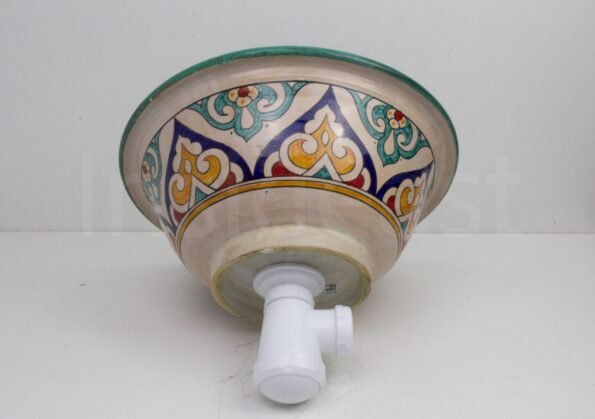 Ceramic Handmade Table Top vessel Sink Hand Painted Moroccan Washbasin for Bathroom - Image 7