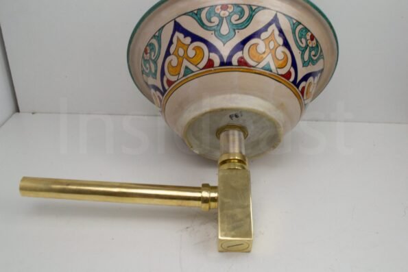 Ceramic Handmade Table Top vessel Sink Hand Painted Moroccan Washbasin for Bathroom - Image 9