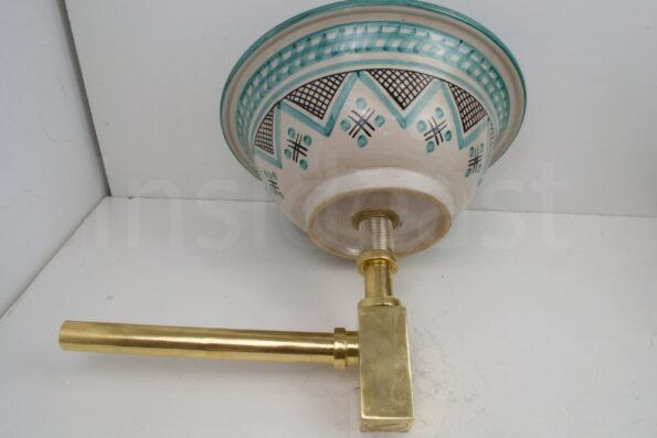 Ceramic Handmade Table Top vessel Sink Hand Painted Moroccan Washbasin for Bathroom - Image 2