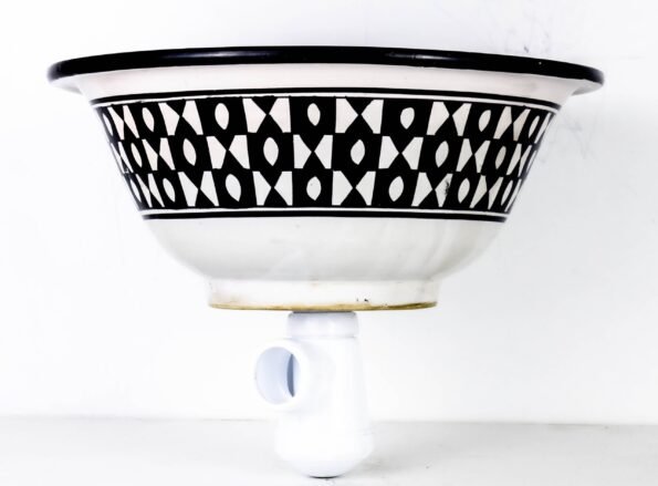 Pottery Handmade Vessel Sink Painted Moroccan Washbasin for Bathroom and guest bathroom - Image 10