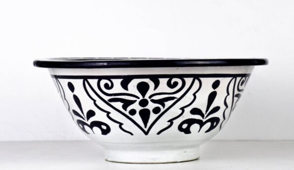 Pottery Handmade Vessel Sink Painted Moroccan Washbasin for Bathroom and guest bathroom - Image 2