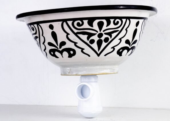 Pottery Handmade Vessel Sink Painted Moroccan Washbasin for Bathroom and guest bathroom - Image 8