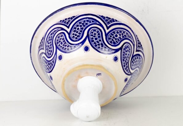 Pottery Handmade Vessel Sink Painted Moroccan Washbasin for Bathroom and guest bathroom - Image 9