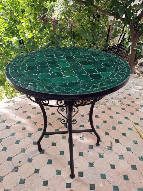 CUSTOMIZABLE Emerald Green Mosaic Table - Mosaic Table Art - Mid Century Mosaic Table - Image 7