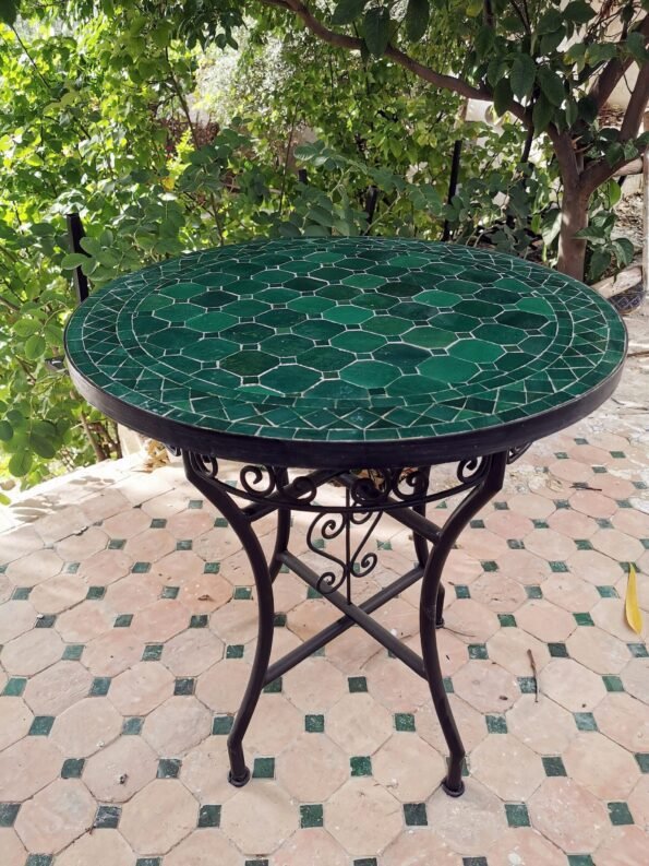 CUSTOMIZABLE Emerald Green Mosaic Table - Mosaic Table Art - Mid Century Mosaic Table - Image 6