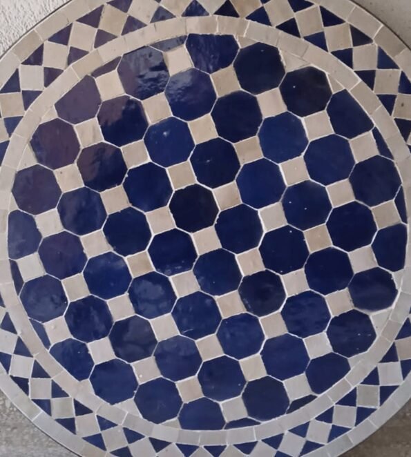 Handmade Moroccan Blue craft Mosaic Patio Tiles Table - Image 3