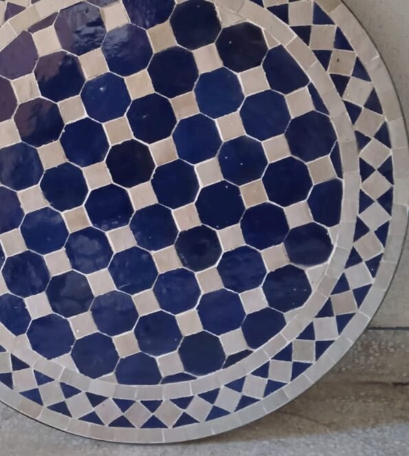 Handmade Moroccan Blue craft Mosaic Patio Tiles Table - Image 4