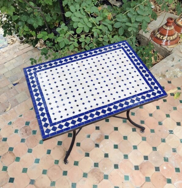 CUSTOMIZABLE Low Rectangular Mosaic Table - Crafts Mosaic Table - Mosaic Art - Mid Century Zellije Table - Image 14