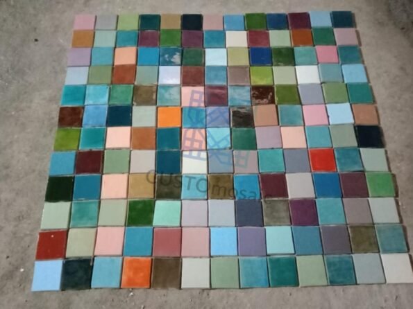 CUSTOMIZABLE Low Rectangular Mosaic Table - Crafts Mosaic Table - Mosaic Art - Mid Century Zellije Table - Image 17