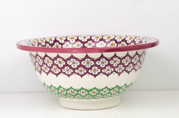 Pottery Handmade Vessel Sink Painted Moroccan Washbasin for Bathroom and guest bathroom - Image 2