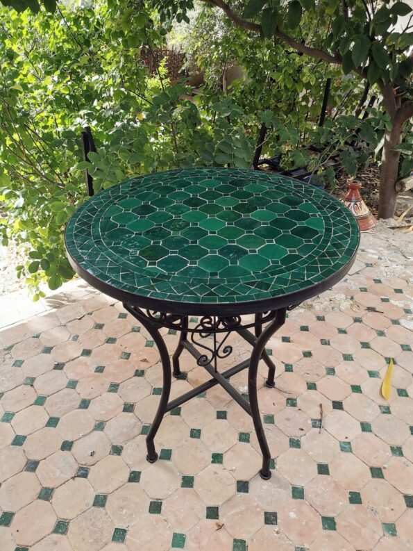 CUSTOMIZABLE Emerald Green Mosaic Table - Mosaic Table Art - Mid Century Mosaic Table - Image 5