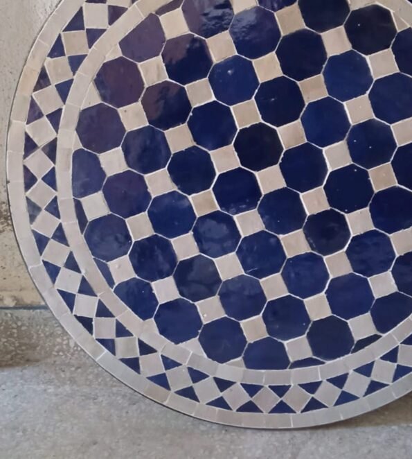 Handmade Moroccan Blue craft Mosaic Patio Tiles Table - Image 2