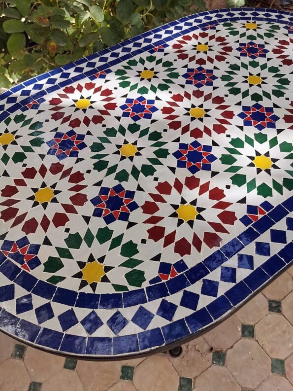 CUSTOMIZABLE Oval Mosaic Table - Crafts Mosaic Table - Mosaic Table Art - Mid Century Zellije Table - Handmade  - GIFT - Image 12