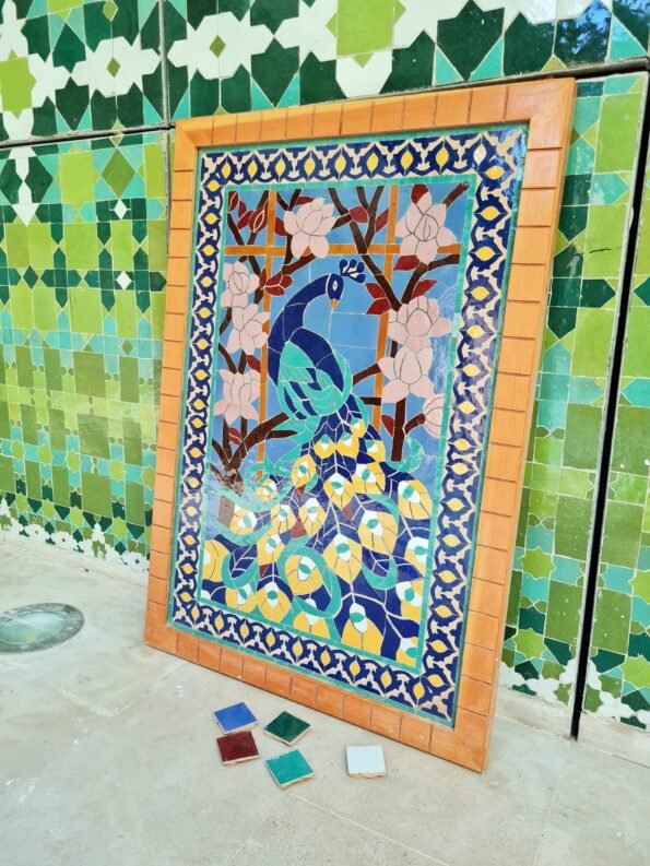 Peacock Hanging Wall Decor - Mosaic Wall Art - Piece By Piece ART Work - Made From +300 Tile - Handmade Mosaic Wall Mount ART - Wall Decor - Image 5