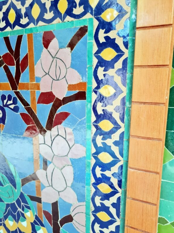 Peacock Hanging Wall Decor - Mosaic Wall Art - Piece By Piece ART Work - Made From +300 Tile - Handmade Mosaic Wall Mount ART - Wall Decor - Image 7