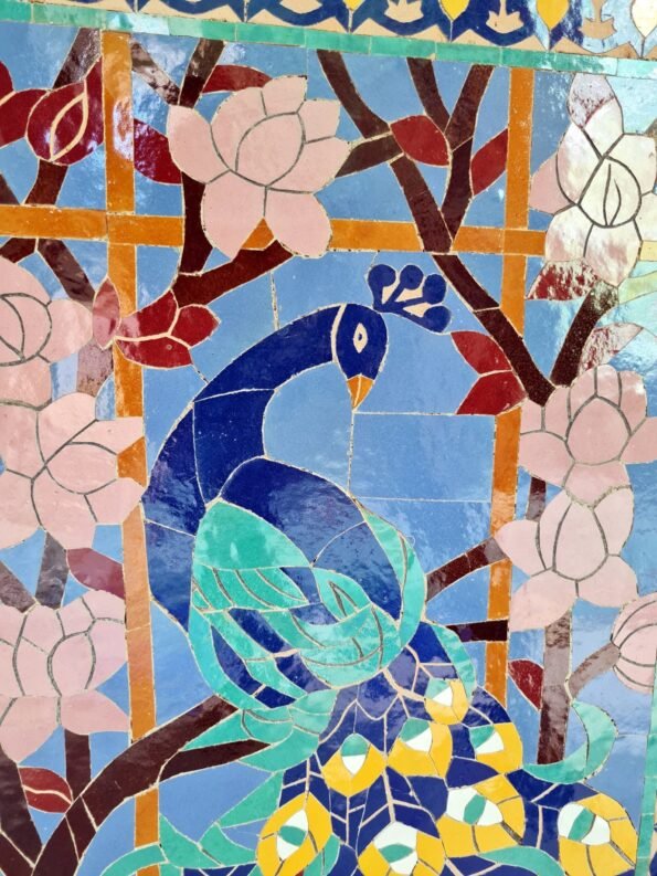Peacock Hanging Wall Decor - Mosaic Wall Art - Piece By Piece ART Work - Made From +300 Tile - Handmade Mosaic Wall Mount ART - Wall Decor - Image 6