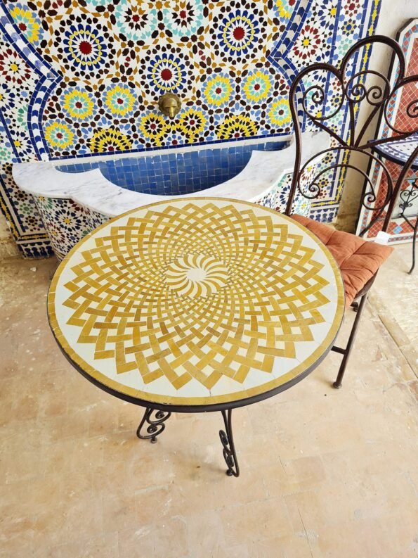 CUSTOMIZABLE Golden Mosaic Table - Crafts Mosaic Table - Mosaic Art - Mid Century Mosaic Table